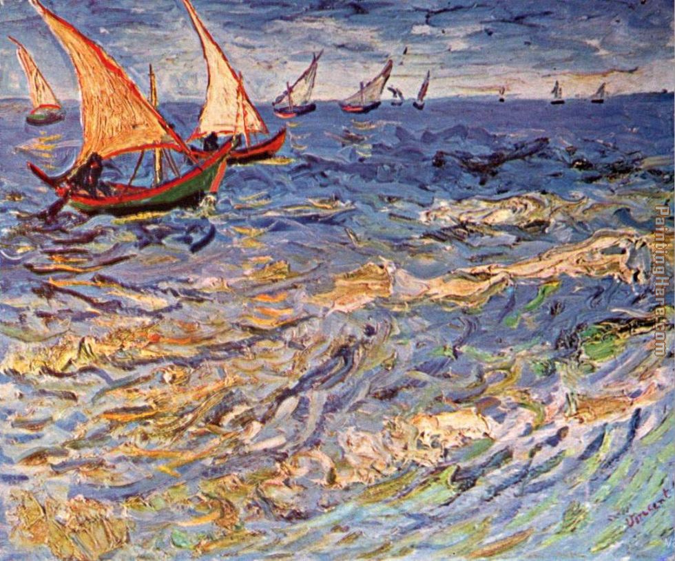 Seascape at Saintes-Maries painting - Vincent van Gogh Seascape at Saintes-Maries art painting